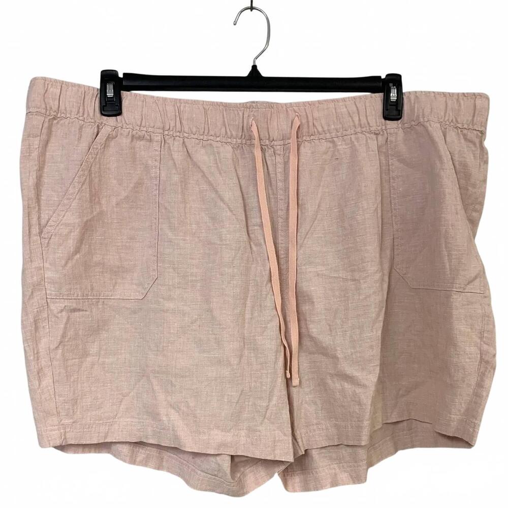 NEW EDDIE BAUER women's hemplify beach pull shorts - plus in pale pink